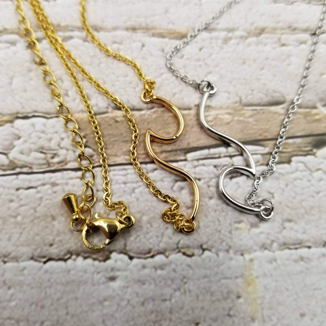 Treasure Wholesale - Sea Wave Necklace: Silvery - Esme and Elodie