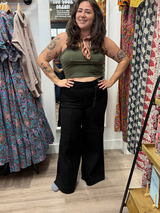 Plus Size Judy Blue Palazzo Liza Black