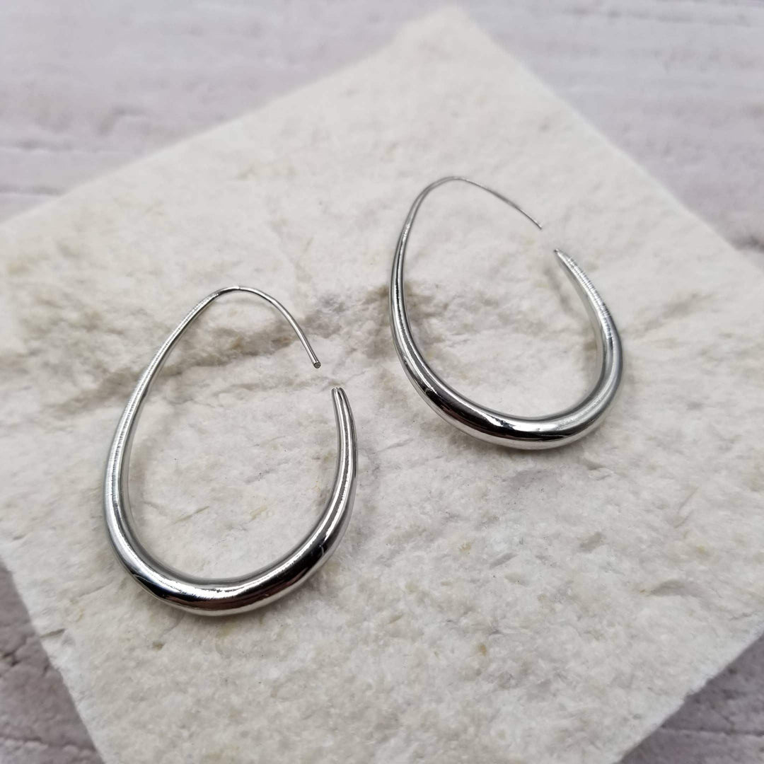 Weighted Hoop in Silver - Esme and Elodie