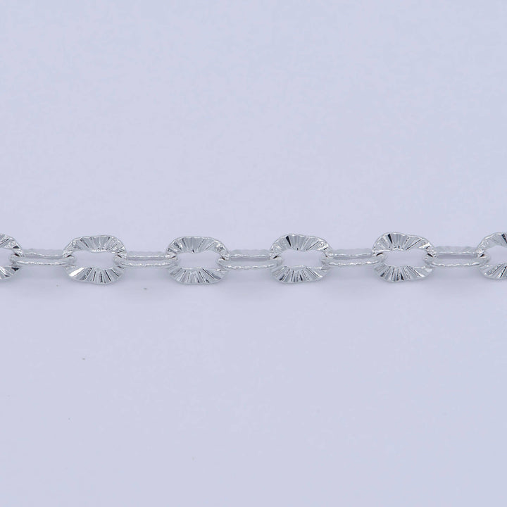 White Gold Filled 3mm Sunburst Cable Unique Everyday Layering 18 Inch Chain Silver Necklace | WA-202 - Esme and Elodie