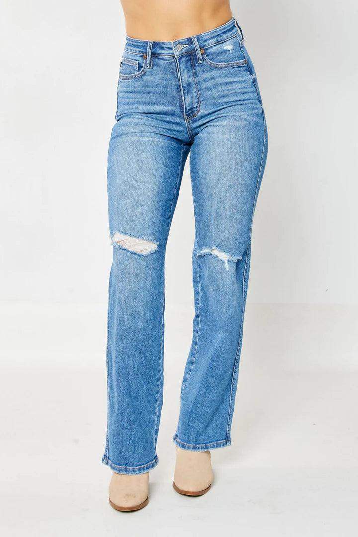 Women's Judy Blue high waist straight leg jeans - Esme and Elodie