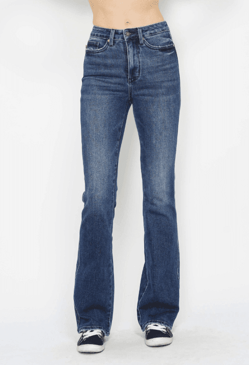 Womens Judy Blue High Waist Bootcut Dark Blue Jeans - Esme and Elodie