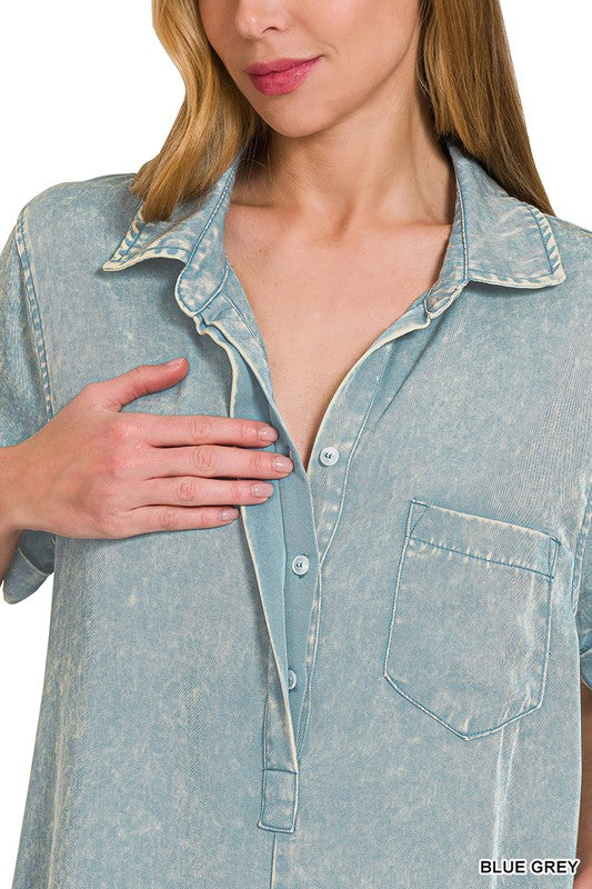 Womens lightweight summer romper with pockets - Esme and Elodie