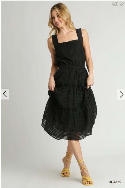 Womens Umgee Textured Midi Skirt Black Organza - Esme and Elodie