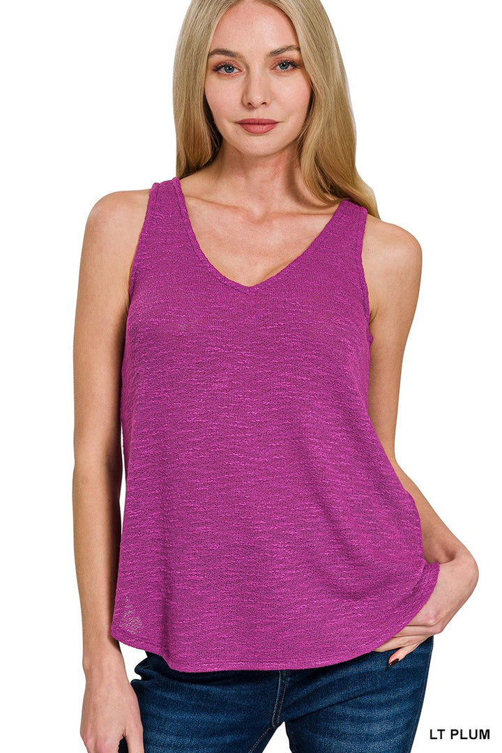 Womens vneck slub tanks top scopp neck - Esme and Elodie