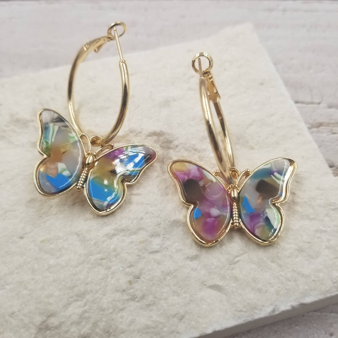 Treasure Wholesale - Acrylic Butterfly Earrings