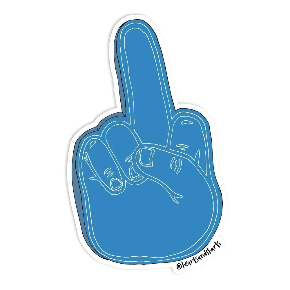 Hearts and Sharts - FOAM FINGER FLIP OFF STICKER