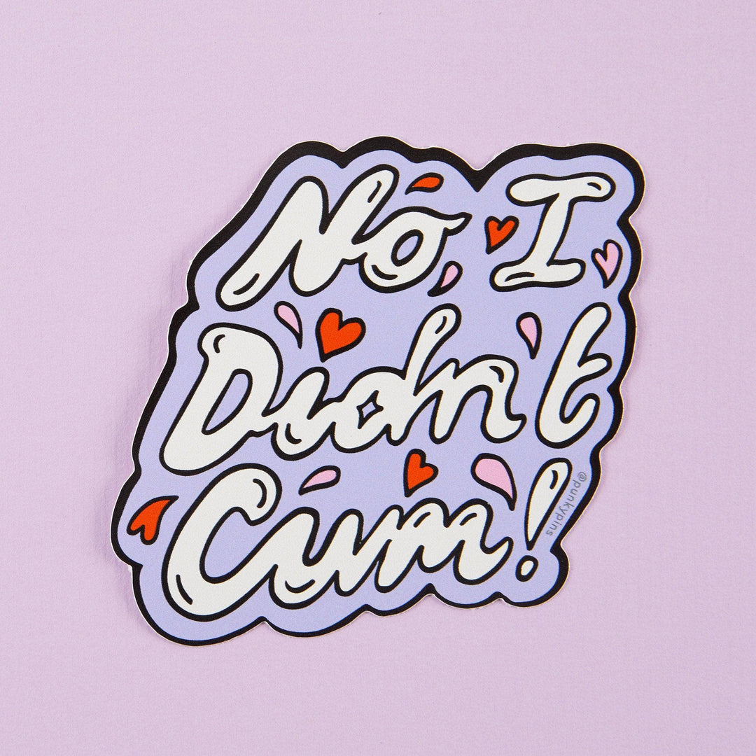 Punky Pins - No I Didn't Cum Vinyl Sticker