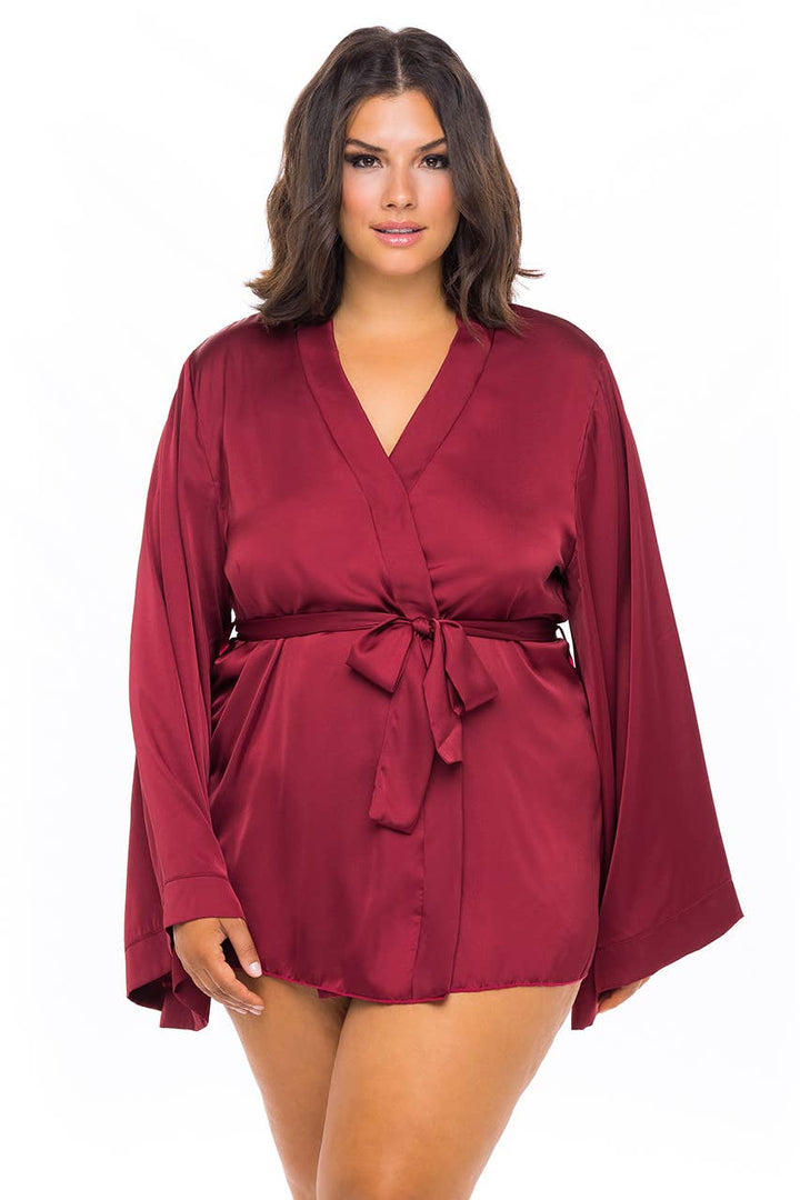 Plus Size Mirielle Robe in Rhubarb