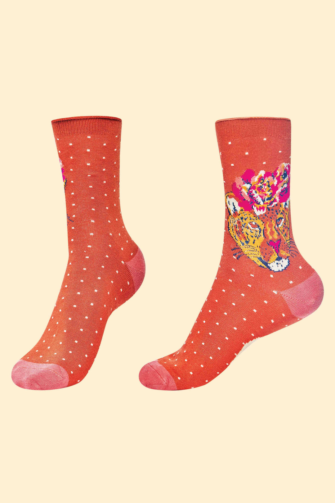 Sassy Leopard Ankle Socks - Terracotta - Esme and Elodie