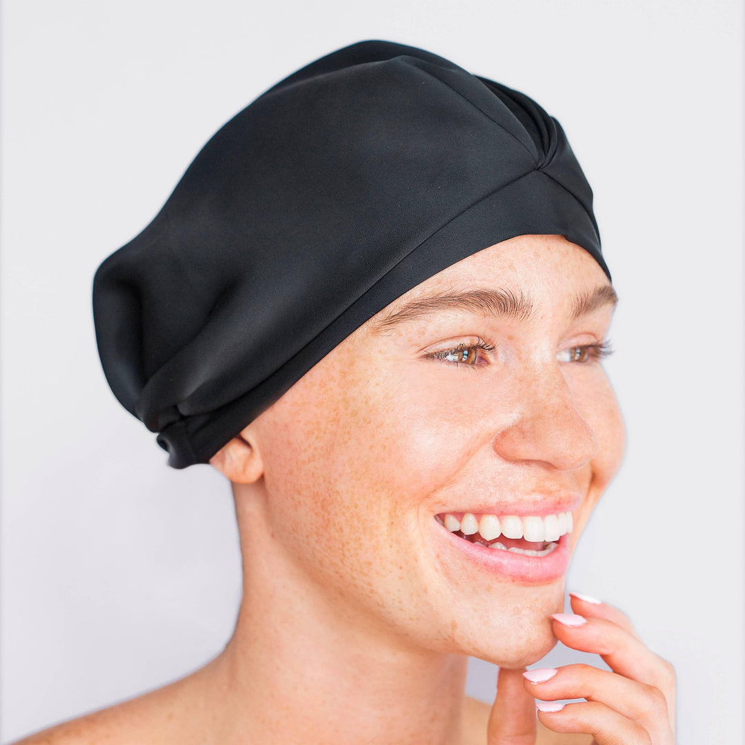 Satin Sleep Bonnet - Black - Esme and Elodie