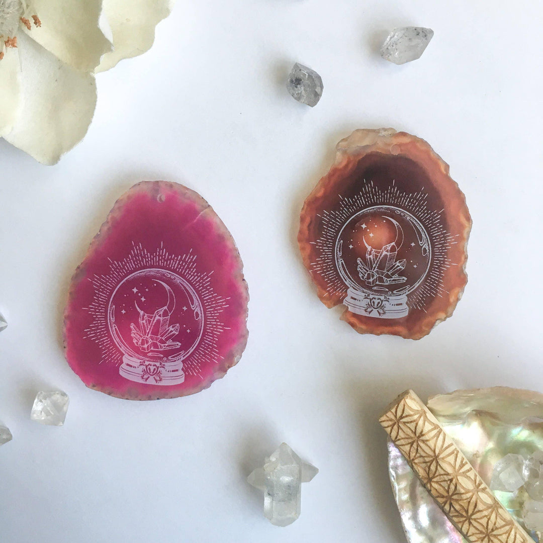 "Crystal Clairvoyance" Halloween Crystal Ball Agate Slice - Esme and Elodie