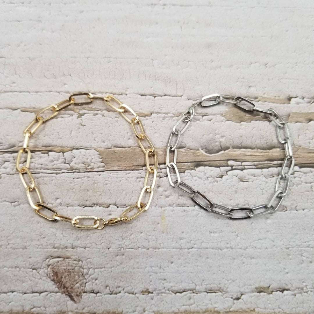 Paperclip Chain Bracelet- gold
