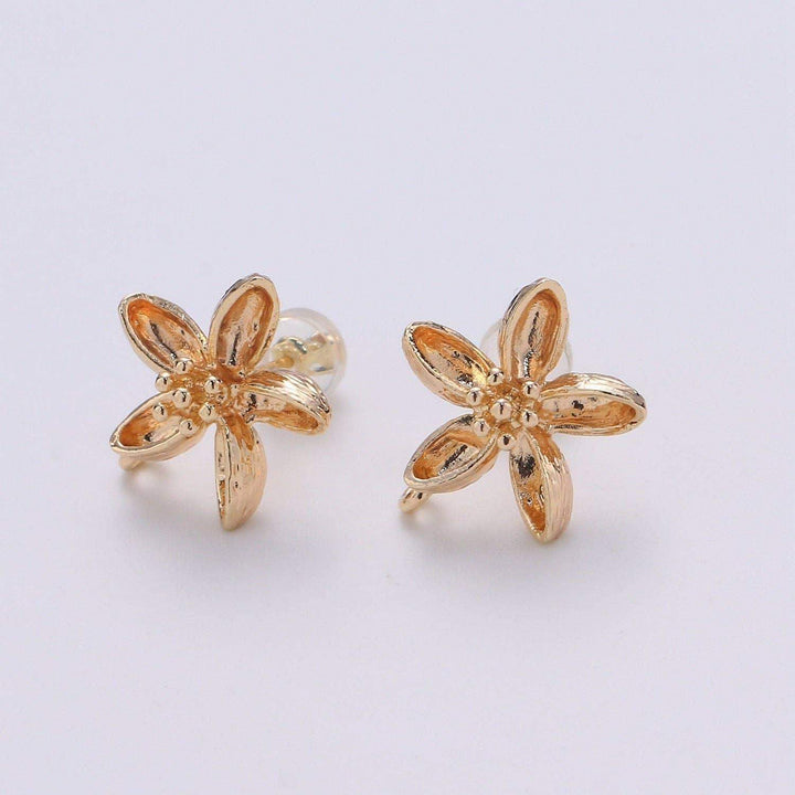 Aim Eternal - Orchid Stud Earring in Gold Vermeil