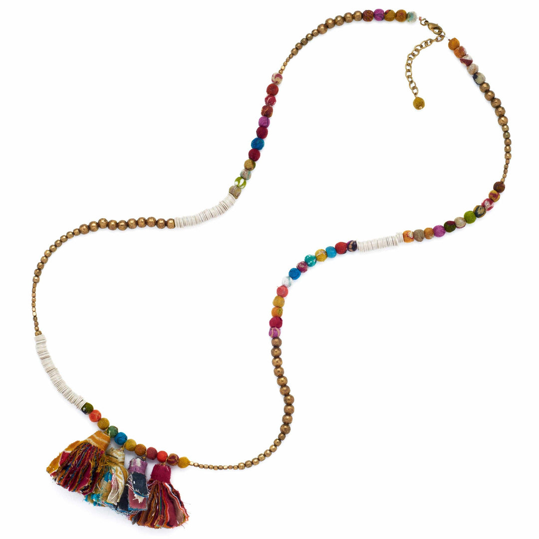 32" Handcrafted Upcycled Necklace - Esme and Elodie