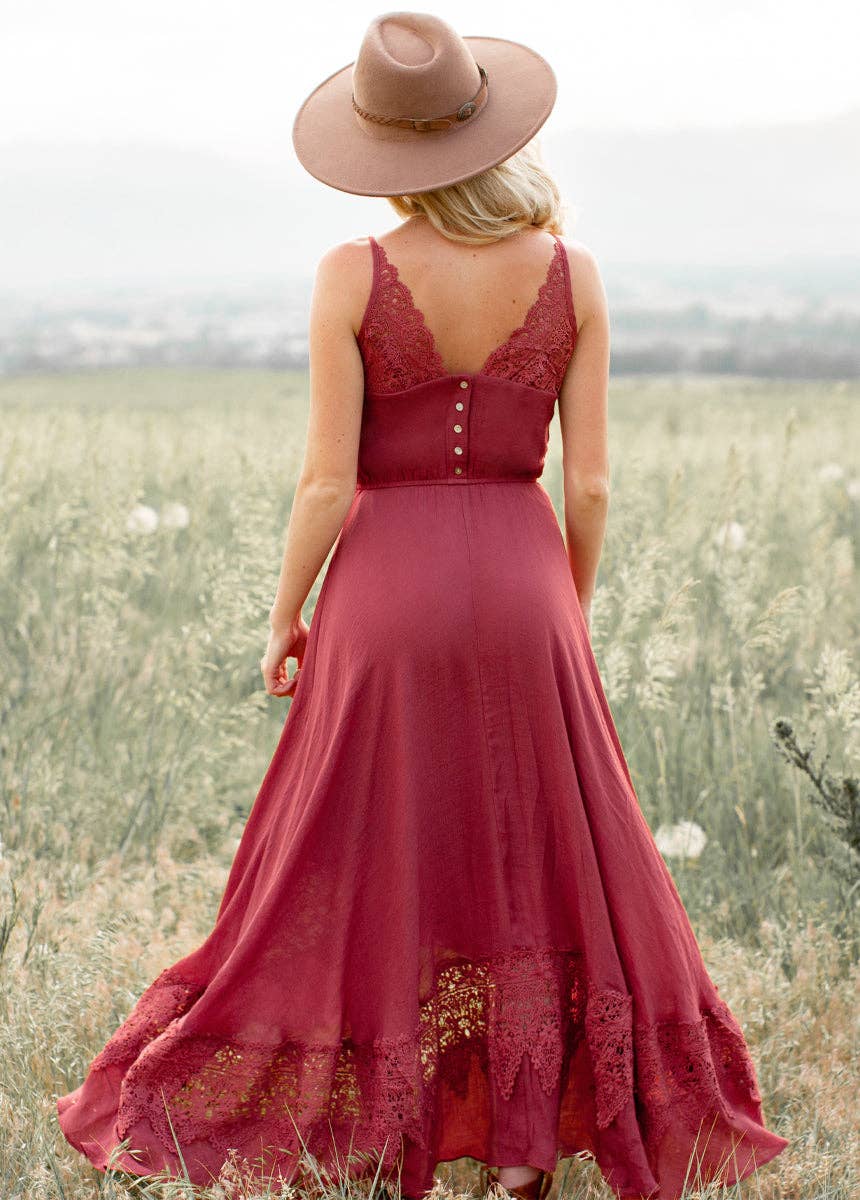 Joyfolie - Katya Maxi Dress in Red Clay