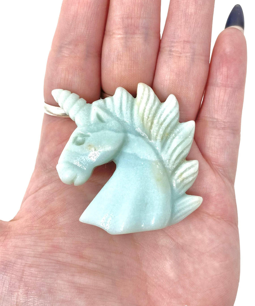 Amazonite Crystal Unicorn Figurine - 2" Long - Esme and Elodie