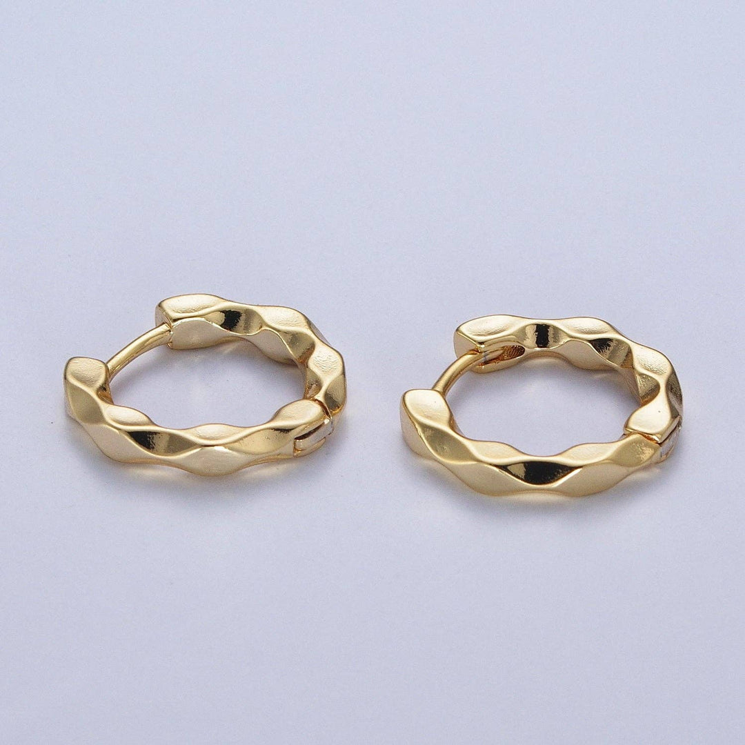 Aim Eternal - Twist Geometric Gold Huggie Hoops Earrings