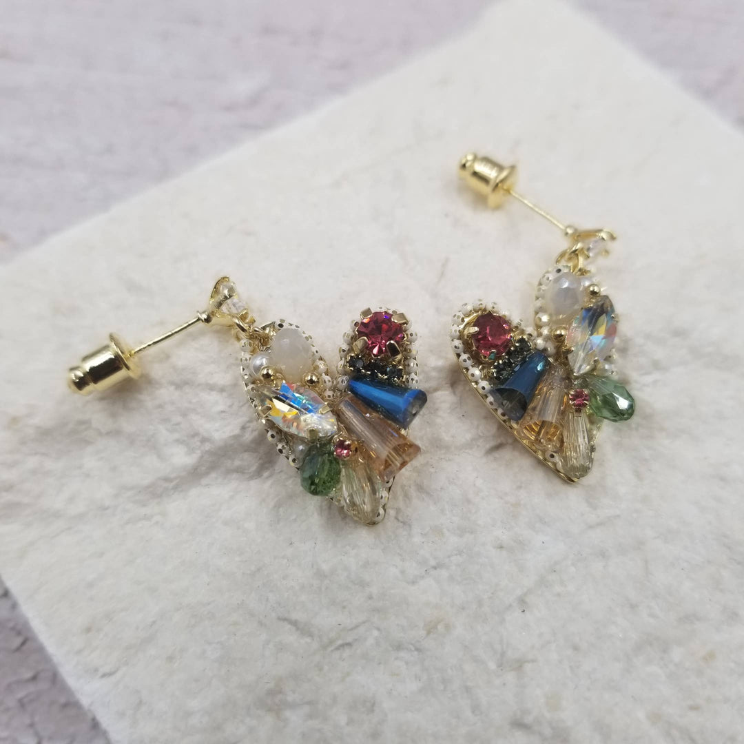 Handmade Crystal Heart Earrings