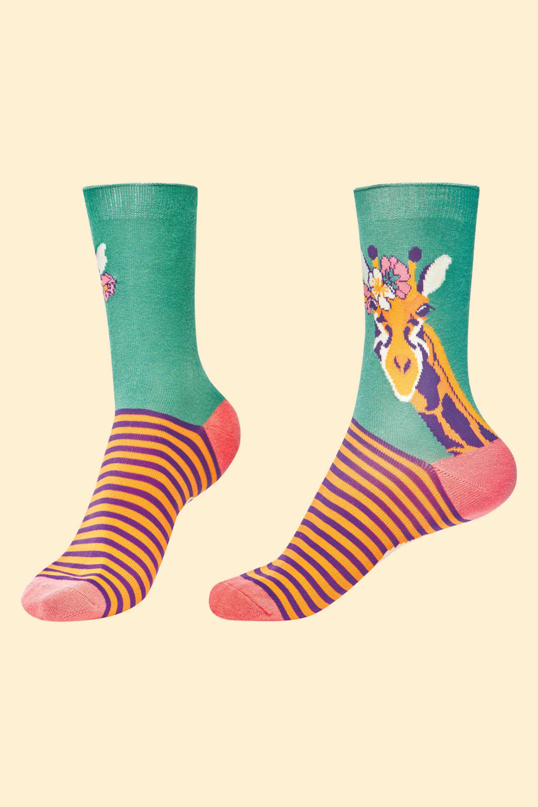 Powder Design inc - Fancy Giraffe Ankle Socks - Teal