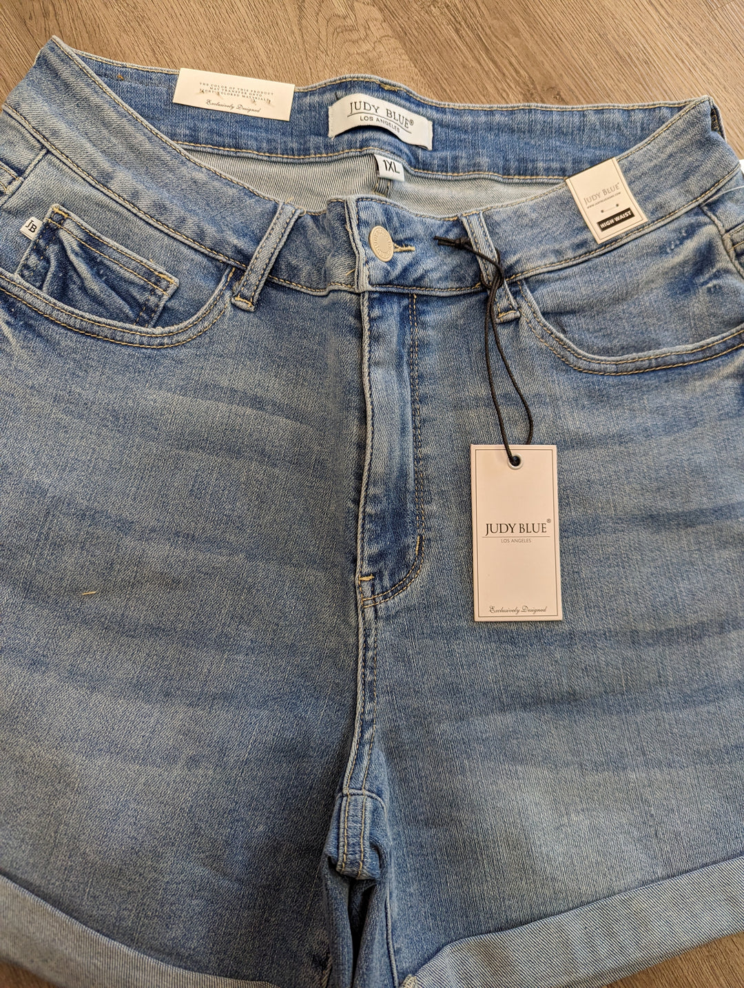 Plus Size Judy Blue Shorts Light Blue Rolled Hem