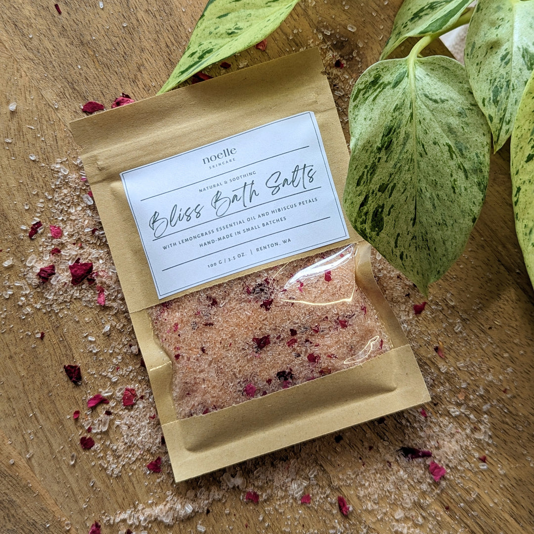 Noelle Skincare- Bliss Bath Salts- Lemongrass and Hibiscus bath salts