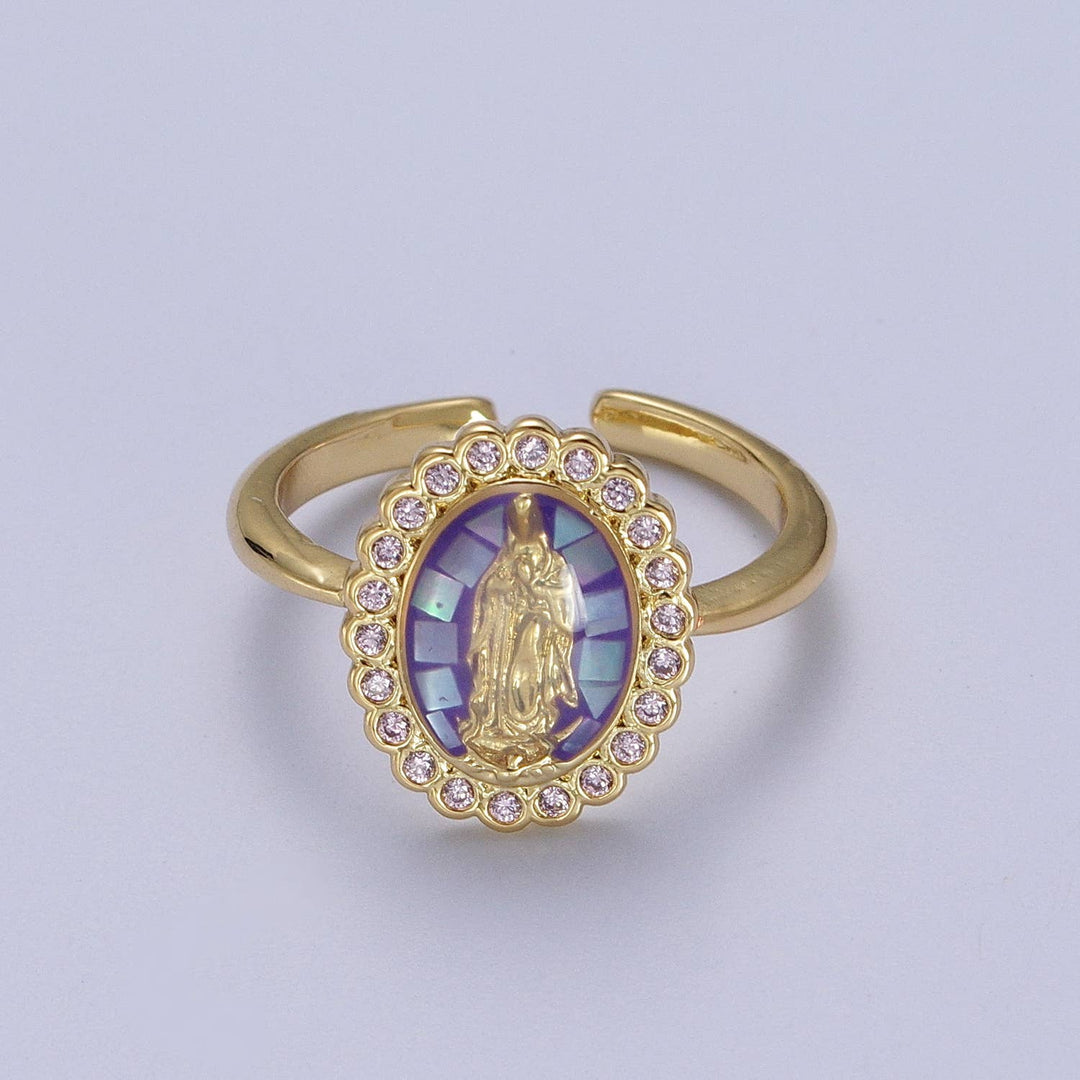 Aim Eternal - Gold Mother Mary Religious Adjustable Ring