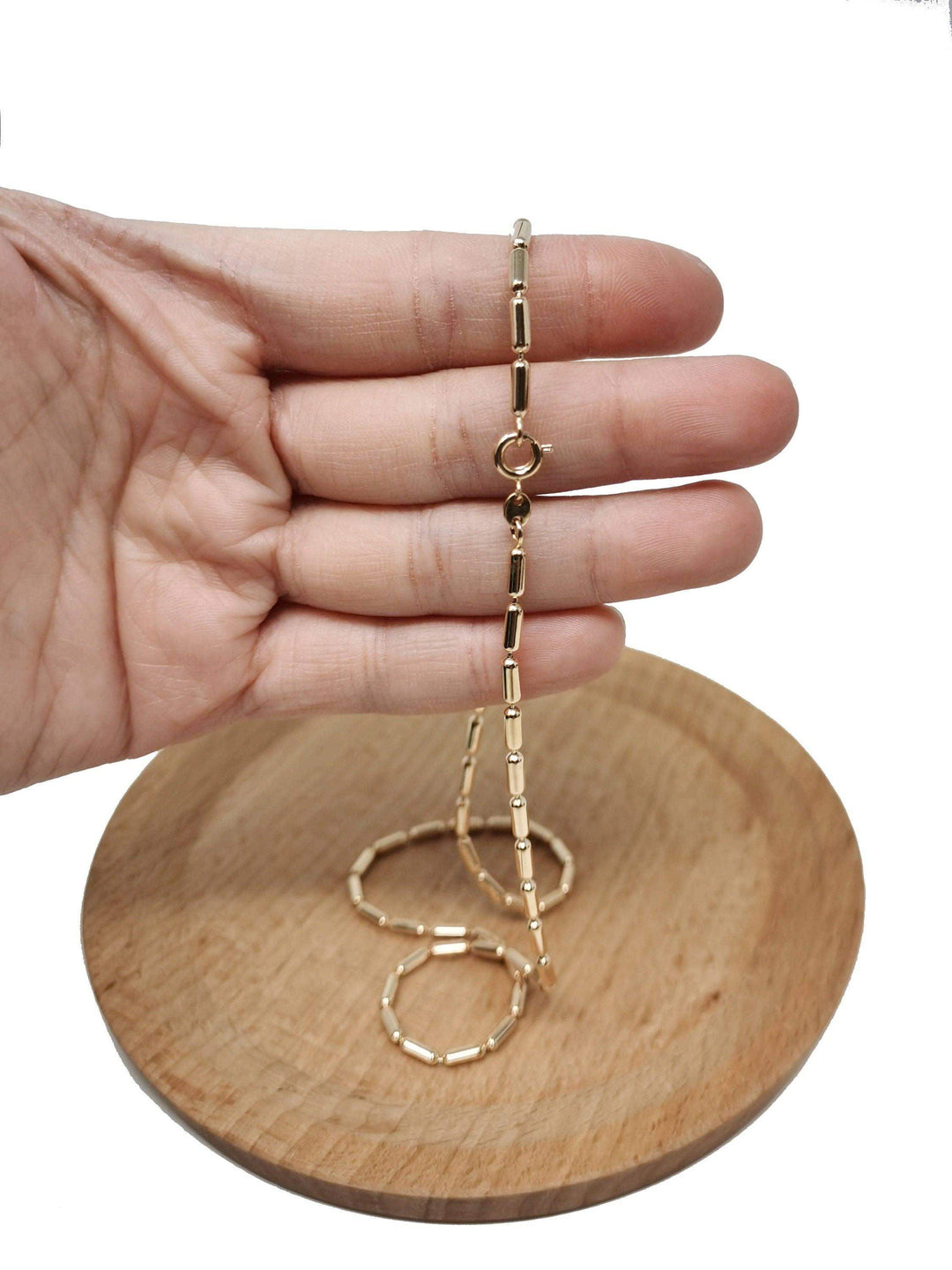 Aim Eternal - 18K Gold Plated Bead Necklace Chain - Esme and Elodie