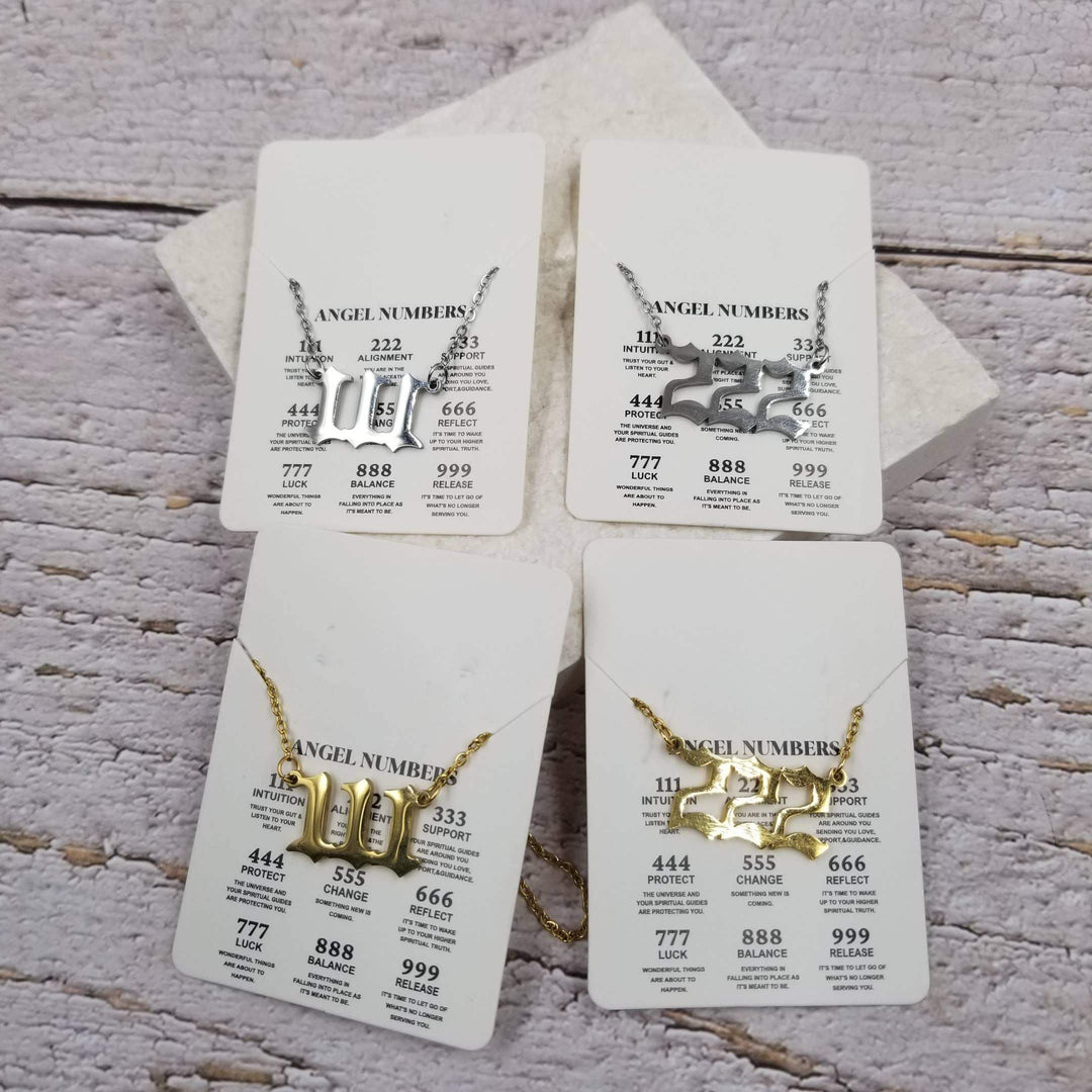 Angel Number Necklace in Gold - Esme and Elodie
