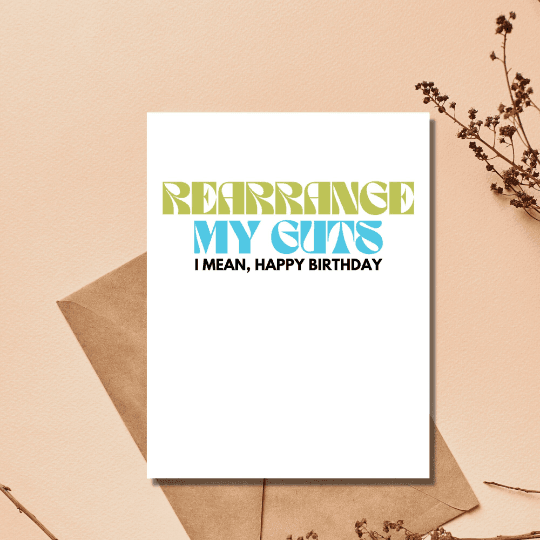 As Told By Ellie - Birthday Card Rearrange My Guts - Esme and Elodie