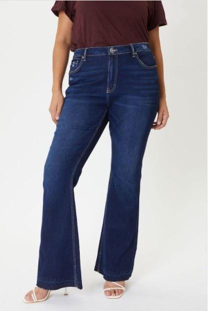 Ashley- Plus size midrise flare leg jeans - Esme and Elodie