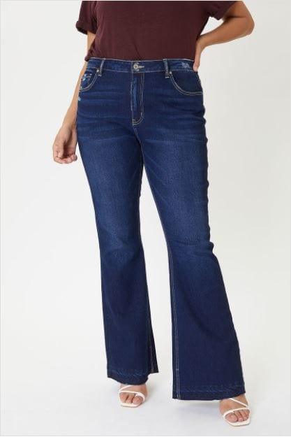 Ashley- Plus size midrise flare leg jeans - Esme and Elodie