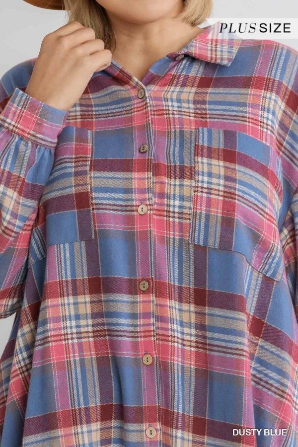 Baby blue Eyes - dusty blue plaid mini dress and tunic - Esme and Elodie