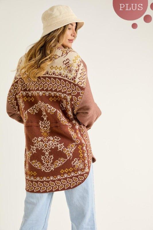 Back Printed Button down shacket - Esme and Elodie