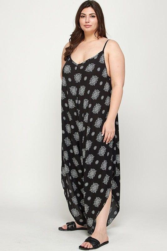 Bandana printed harem jumpsuit in plus size - Esme and Elodie