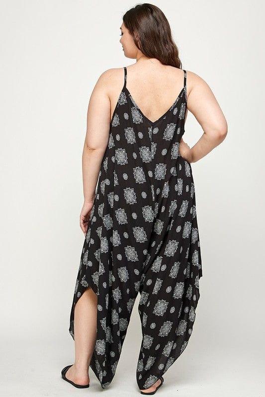 Bandana printed harem jumpsuit in plus size - Esme and Elodie