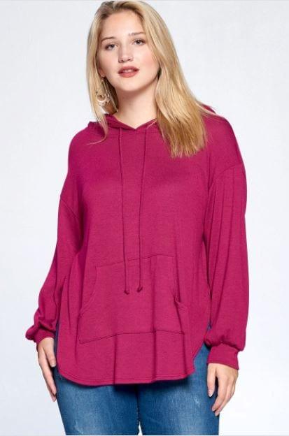 Be Mine- Plus size haccie hoodie with open back cutout - Esme and Elodie