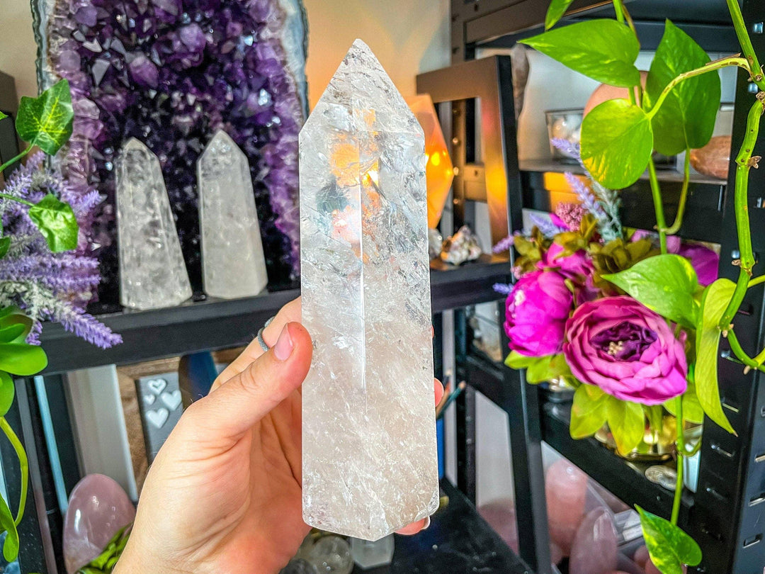 BEAUTIFUL CLEAR Quartz Towers With RAINBOWS! - Esme and Elodie