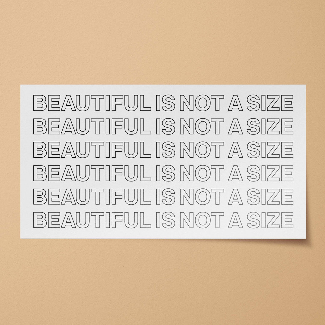 Body Positivity Stickers | Beautiful Is Not A Size Sticker | Body Positive Stickers | Plus Size Laptop Decal BitchinDesignCo 