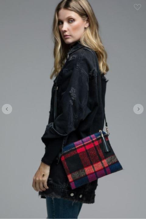 Buffalo Plaid print wristlet - Esme and Elodie