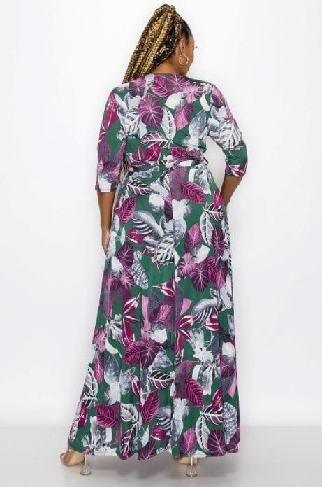 Calatheas- plus size faux wrap maxi dress - Esme and Elodie