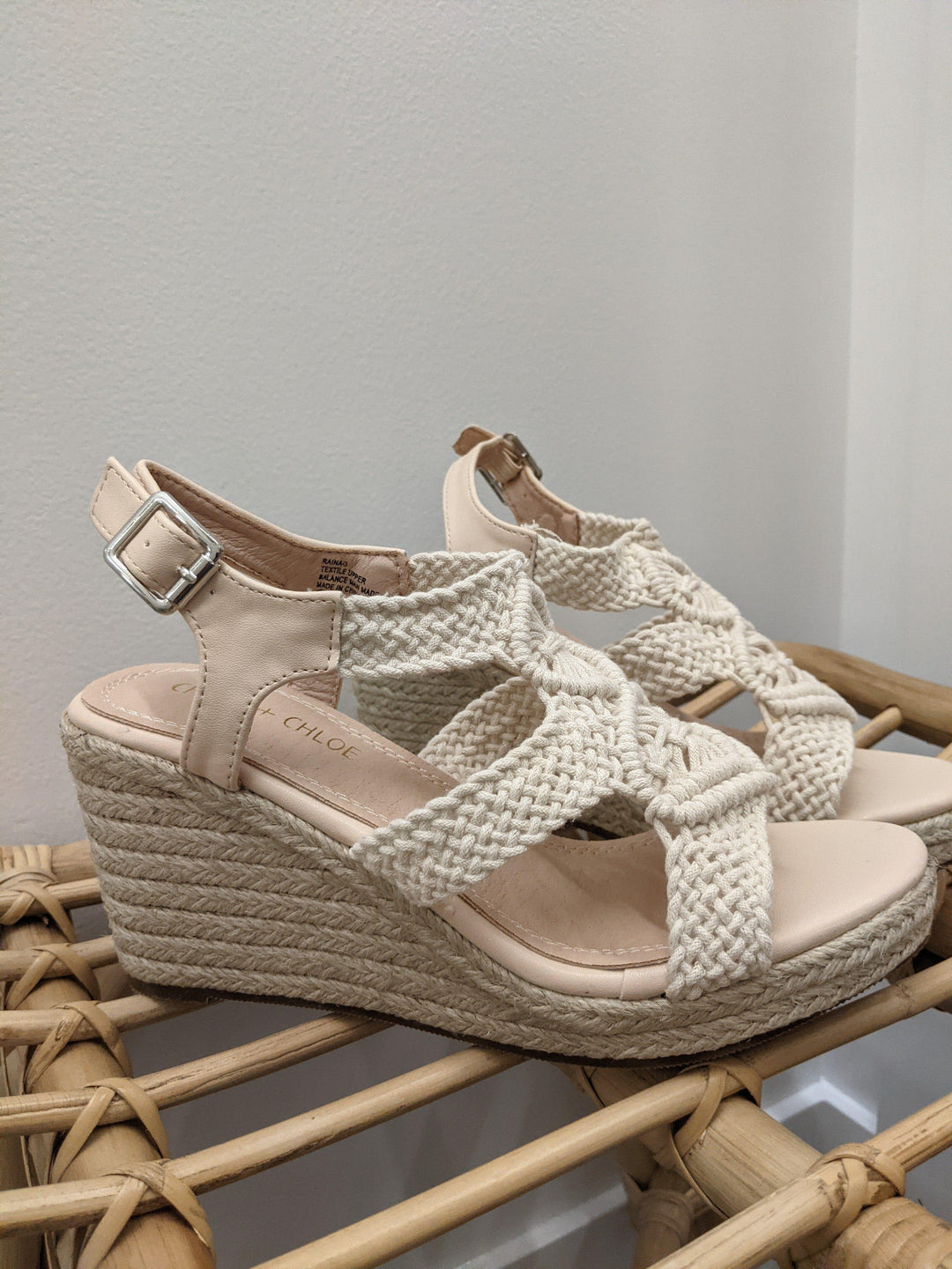 California Soul- womens macrame wedge sandal - Esme and Elodie