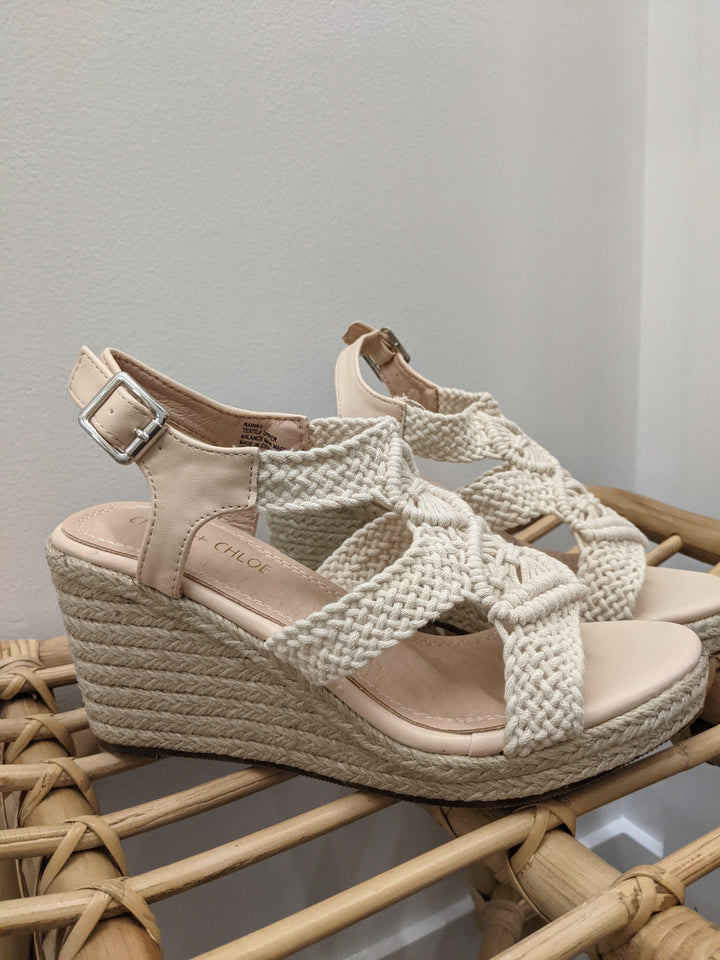 California Soul- womens macrame wedge sandal - Esme and Elodie