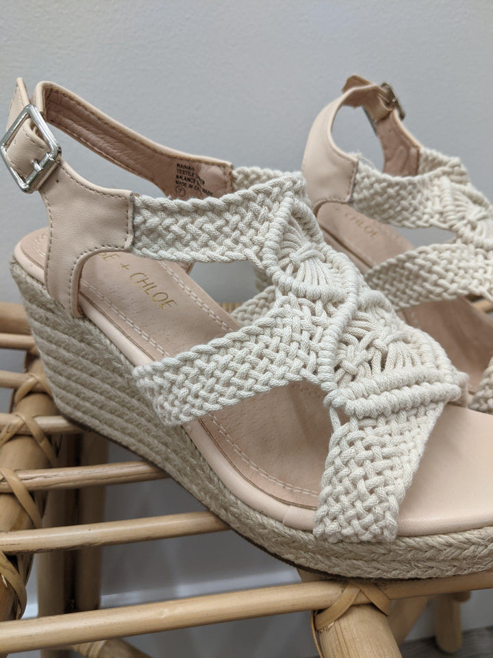 California Soul- womens macrame wedge sandal - Esme and Elodie