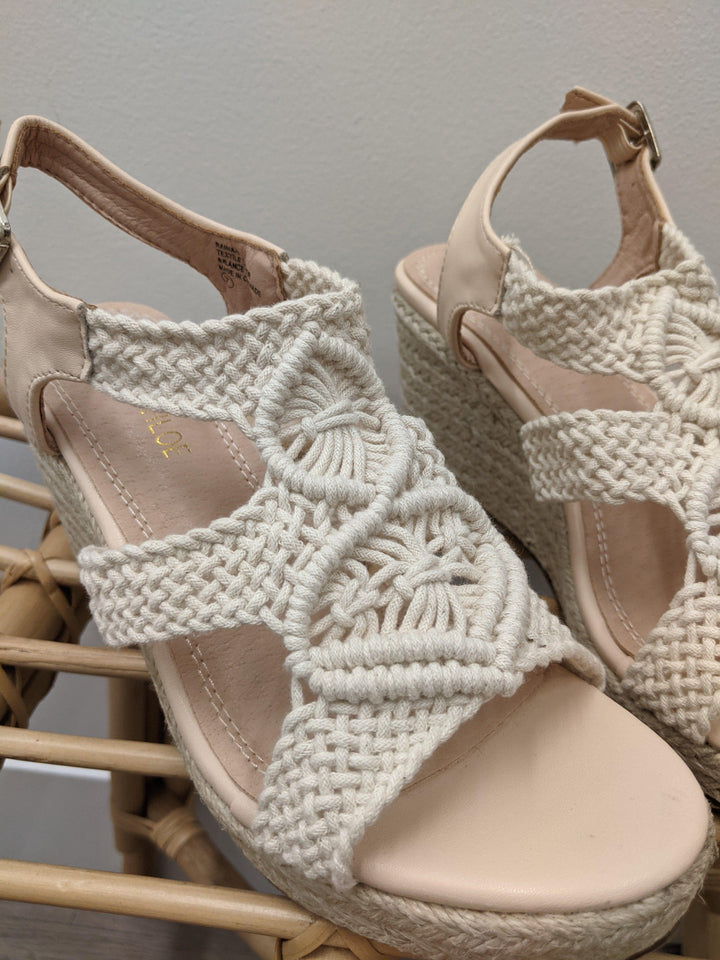 California Soul- womens macrame wedge sandal - Esme and Elodie