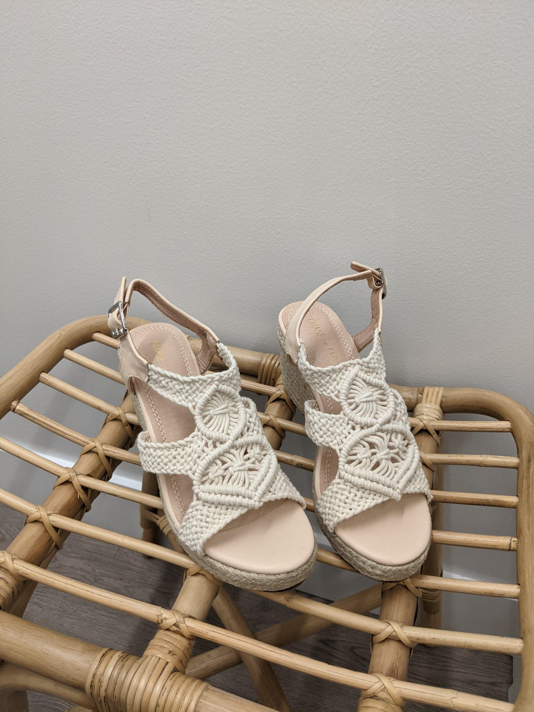 California Soul- womens macrame wedge sandal - Esme and Elodie