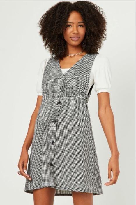 Check Mate- womens buttoned skirt sleeveless dress - Esme and Elodie