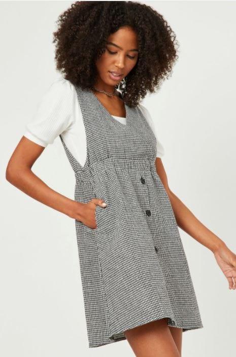Check Mate- womens buttoned skirt sleeveless dress - Esme and Elodie