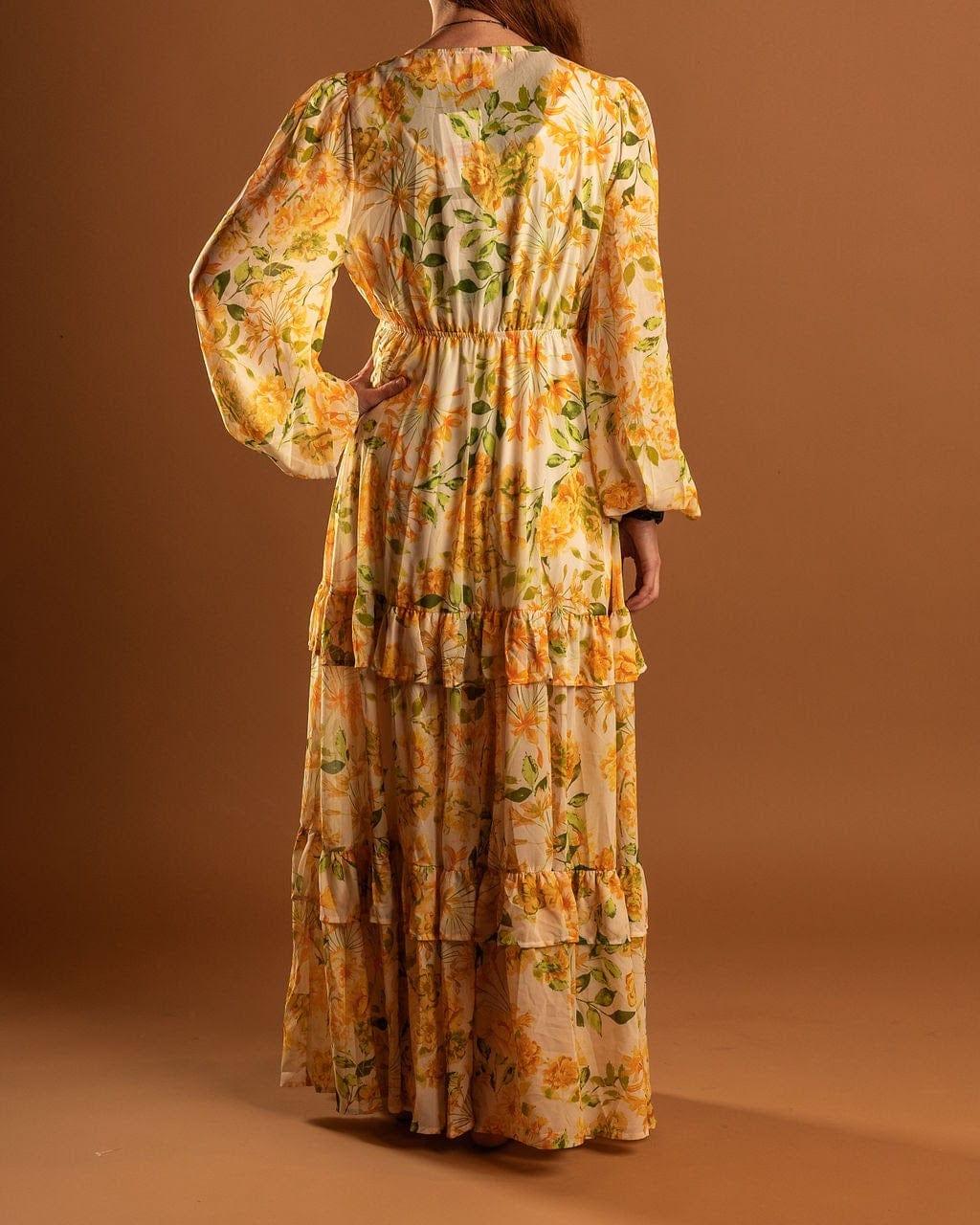 Citrus Twist- textured maxi coverup with open front detail - Esme and Elodie
