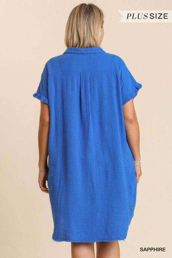Collar Button down gauze shirt dress - Esme and Elodie